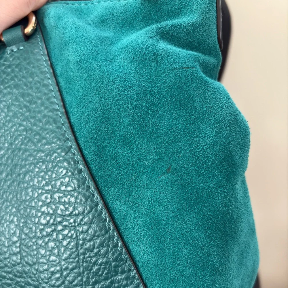 Coach Prairie Satchel Pebble Leather and Suede in Viridian F79999 - Picture 11 of 16